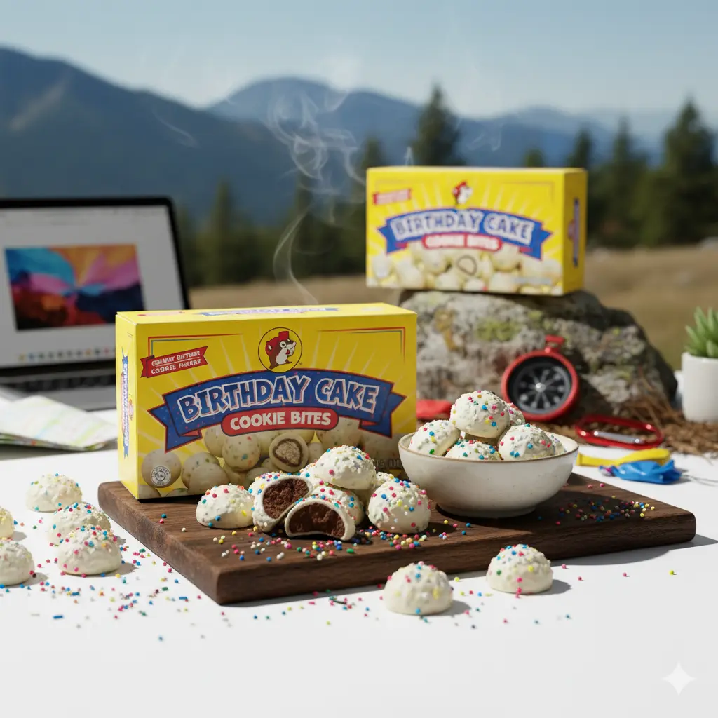 Buc-ee's Birthday Cake Cookie Bites - Classic Sweet Soft-Chewy Cookies with Colorful Sprinkles, Versatile Treat for Parties, Festive Snacks
