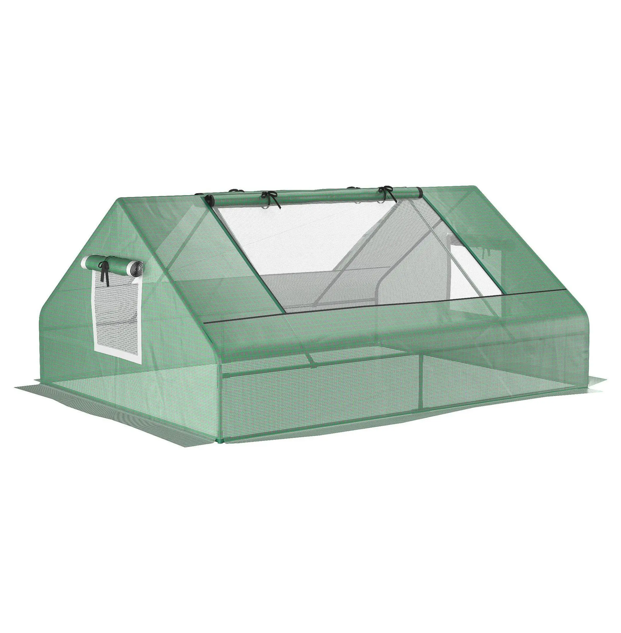 Small Greenhouse 71 x 55 x 32in Outdoor Plant  House, Portable Flower Grow Tent with Zipper Windows & Door, Green