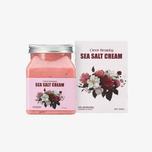 Sea Salt Organic Body & Face Scrub Cream Hydrating Organic Exfoliating cleansing