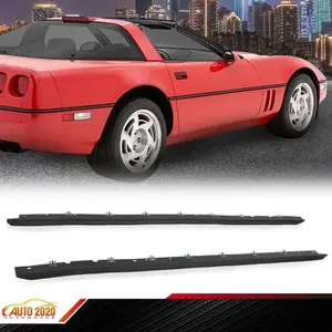 Fit For 84-96 Corvette C4 Window Felt Sweeps Weatherstrip 2pcs w/ Rivets Belt