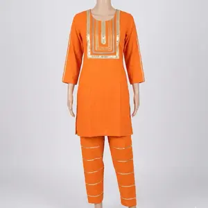 Lawn suite Goti work, net embroidery dupatta.