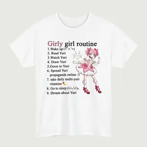 Kawaii Anime Graphic Tee for Magical Girl and Yuri Manga Fans, Cute Unisex Otaku Streetwear Shirt Gift