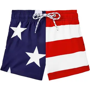 Toddler Boys Swim Trunks with Mesh Liner-Breathable Quick Dry Swim Shorts Bathing Suit for Little Kids 2-6 Year