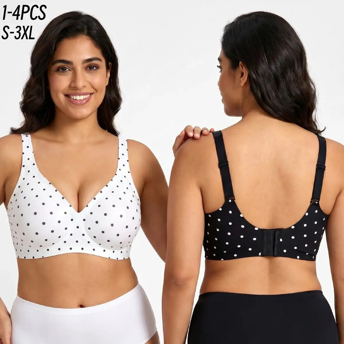 1/2/3/4/5 PCS Jelly Wireless Womens Comfortable Wireless Bras Push Up Bralettes Seamless Tshirts Bras Deep V Everyday Bras S 4XL