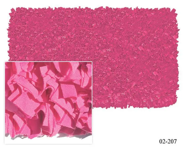 The Rug Market 02207R 4 x 4 Cotton Soft Shaggy-Raggy Rug - Raspberry