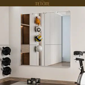 TETOTE Gym Mirror, 1-Pack/2-Pack with Enhanced Shatterproof Tempered Glass, Crystal Clear Reflection, Durable Hardware, Various Sizes for Home Gyms/Studios