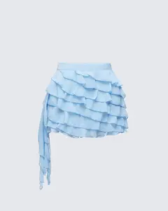 Dora Blue Petal Tier Mini Skirt