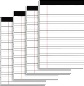 5" x 8" Legal Pad Writing Pads 4 Pack of Notepad 80gsm Recycled Paper Small Legal Pads 25 Lines Note Pads Perforated Legal Pads 120 Sheets Double-Sided Printed Legal Pads for School, College, Office