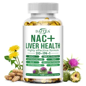Daitea NAC+Liver Health Supplement,  with milk thistle, supports liver cleansing and detox,120 Capsules
