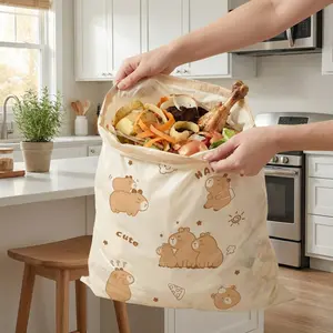 100pcs Cartoon Drawstring Trash Bags Thickened Home Dormitory Tear-Resistant Garbage Bags, Durable Waste Bin Liners Bulk Pack