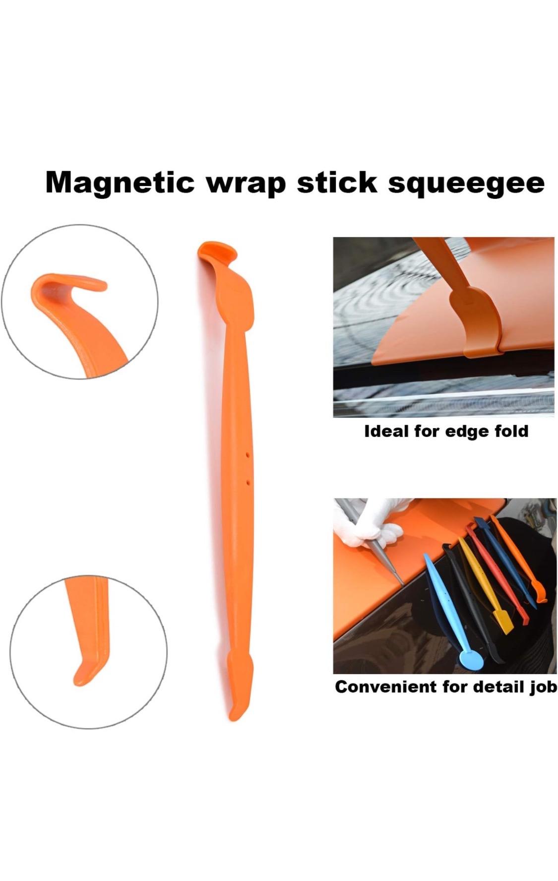 Car Auto SUV Jerp Van Vinyl Wrap Tool Kit 7 in 1 Flexible Magnetic Micro Stick Squeegee Curves Slot Tint Tool Kit with 14 Working Angles Fit for Installing All Contour Vehicle Wraps & Auto Stickers Decals