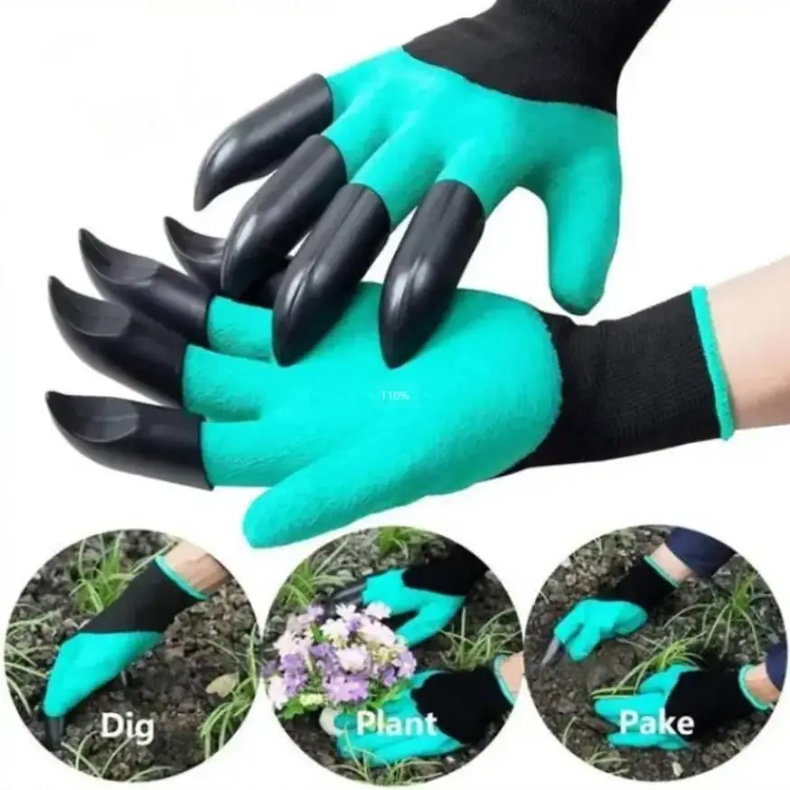 1 Pair Garden Digging Gloves With Claw, Unisex Two Hands Garden Work Gloves, Garden Gloves Yard Work Safety Gloves, Garden Tools, Easy Digging Plantin