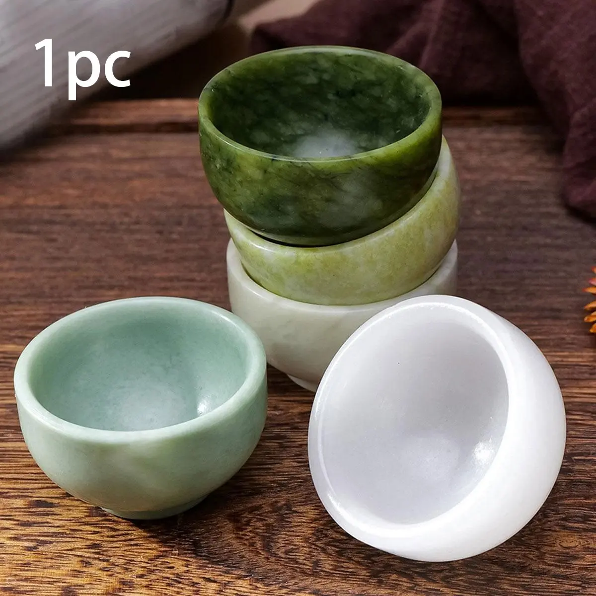 Natural Jade Crystal Round Bowl, 1 Count Elegant Stylish Gemstone Bowl, Decorative Crystal Quartz Degaussing Bowl, Healing Energy Bowl, Elegant Jewelry Accessories & Parts, Home Decor Gift, Decorative Use, Gifting Option