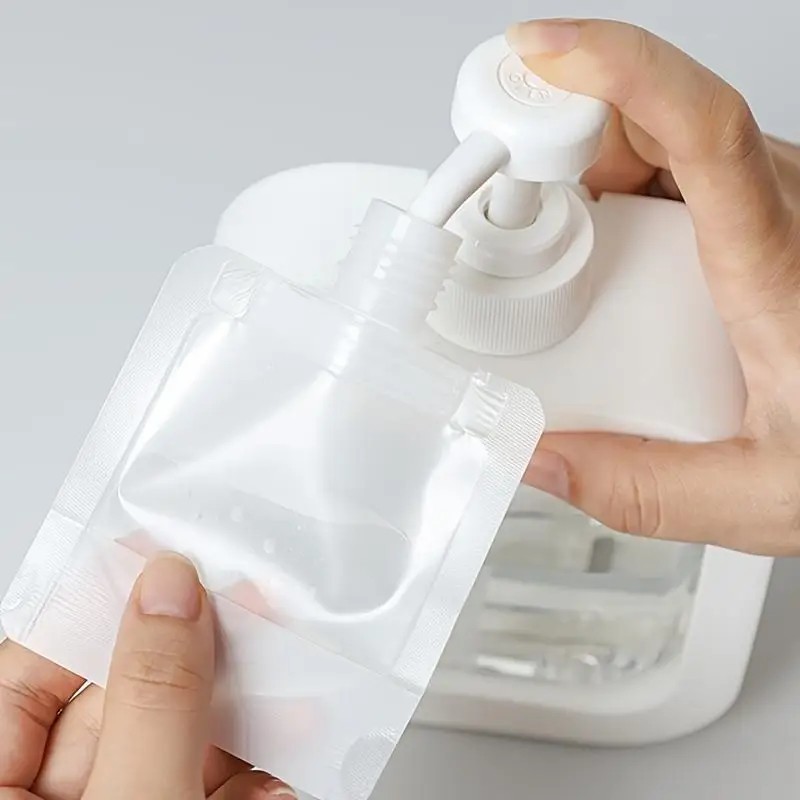 Travel Disposable Cosmetic Empty Bottle, 10pcs Portable Lotion Shampoo Conditioner Dispenser Bag, Mini Transparent Skin Care Container for Outdoor