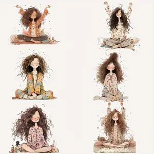 6pcs/set Beautiful Patch Stickers, DIY Clothing Accessories, Fashionable Iron-On Stickers, Vinyl Heat Transfer Fabric, for Jackets, Jeans, T-Shirts