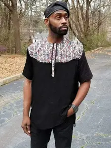 Black African Print Dashiki-DP3946