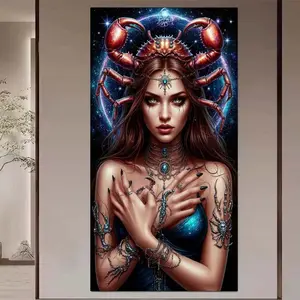 1 set DIY diamond painting kit, 5D diamond art set, DIY decor Scorpio, Night, Spider, Jewelry diamond painting set with full round diamonds, mosaic, diamond art, DIY art home decor, suitable for Christmas.