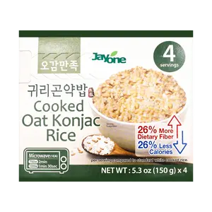 JAYONE Korean Oat Konjac Rice - Instant Low-Calorie Meal (150g x 4 Packs) | High Fiber, Low Carb, Satisfying Main Dish JAYONE Korean Oat Konjac Rice - Instant Low-Calorie Meal (150g x 4 Packs) | High Fiber, Low Carb, Satisfying Main Dish