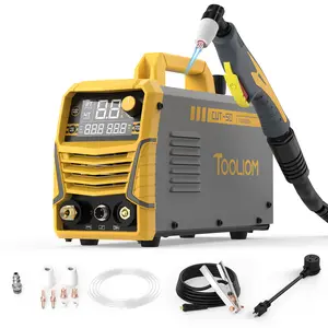 [fathersdaygift] TOOLIOM CUT-50 High Frequency Plasma Cutter 50A, Contact Arc Start & Dual Voltages 110V/220V, Metal Cutting Machine with Air Pressure Display and 2T/4T, 1/2" Clean Cut & 5/8" Max Cut