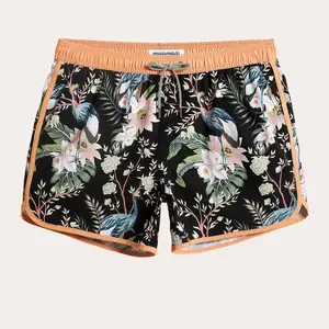 Men’s Quick Dry Floral Swim shorts with Adjustable Waistband, Spandex, Quick-Drying,  – Lightweight Summer Beach Trunks, Beach Activities, Casual Vacation