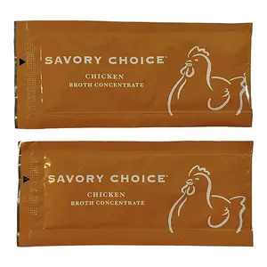 Savory Choice Reduced Sodium Chicken Broth Concentrate, 50 Stick Packs (9.6g Each) Flavor Soup