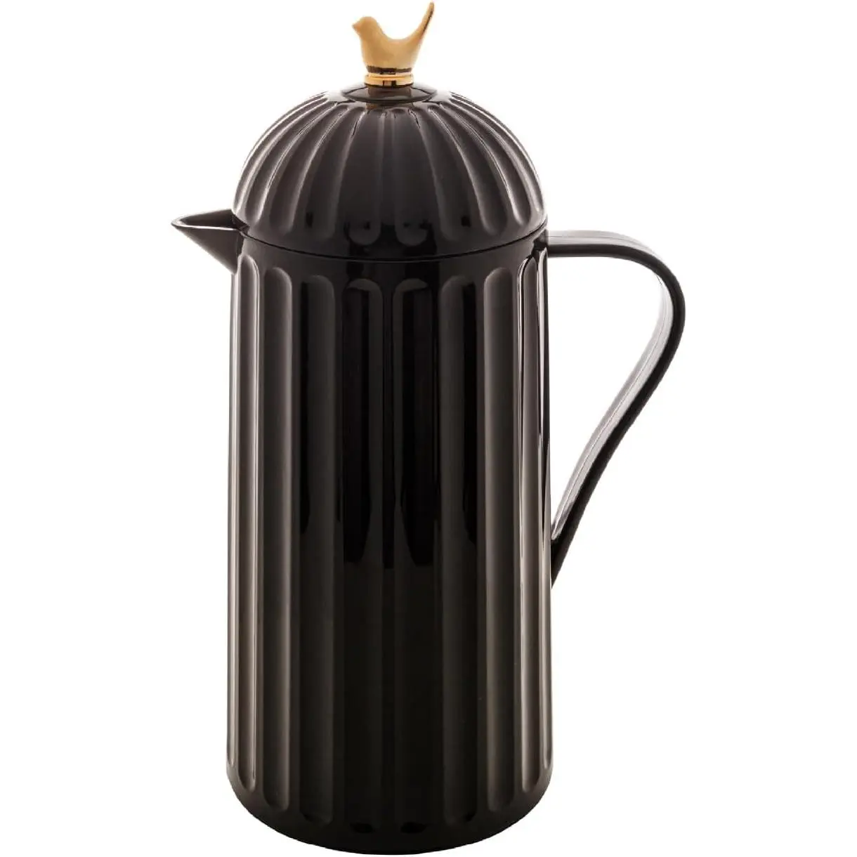 1L/34oz Thermal Retention Bird Coffee Carafe - Kitchenware Coffee Dispenser with Plastic Exterior, Double-Walled Glass Vacuum Insulation Lining, Durable Elegant Design, Drip-Free Spill-Free Use, Easy Cleaning for Hot/Cold Drinks, 1 Liter