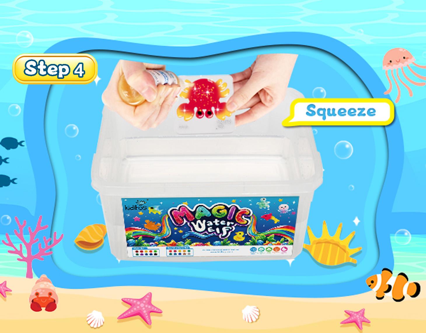 Kiditos Magic Water Elf Toy Kit with 20 Magic Gels, 10 Molds - Imaginative Play, Christmas Gifts, Birthday Gifts, Party Favors, and Family-Friendly DIY STEM Projects (20 Colors)