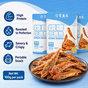 Barbecue Flavored Small Yellow Croaker – 3-Pack Value Bag, Savory Smoky Grilled Fish Snack, High Protein Crispy Dried Seafood, Individually Sealed for On-the-Go, Office, Camping & Beer Snack