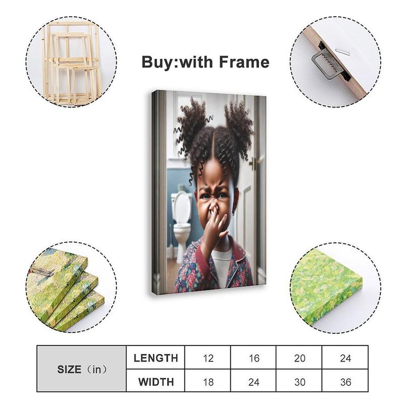 Black Girl Bathroom Poster, Funny African American Bathroom Wall Decor, Kids Bathroom  Prints, African American  Decor Print unique photo car accessory restaurant Modern anime green minimalist art unframed poster decor woman canvas wall art kitchen sign
