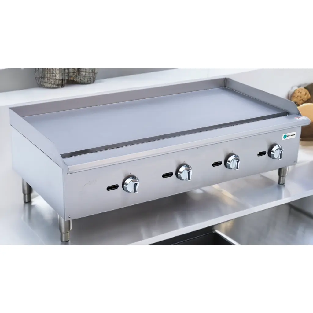 Countertop Heavy Duty Griddle with Thermostatic Control & Adjustable Legs Stainless Steel Thick 3/4" Plate for Commercial Kitchens Rust Resistant
