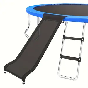 Trampoline Ladder Slide Kit, Universal Trampoline Ladder and Slide 2-Level Wide Trampoline Refuge Stairs Stairs and Sturdy Tear-Resistant Trampoline Slide