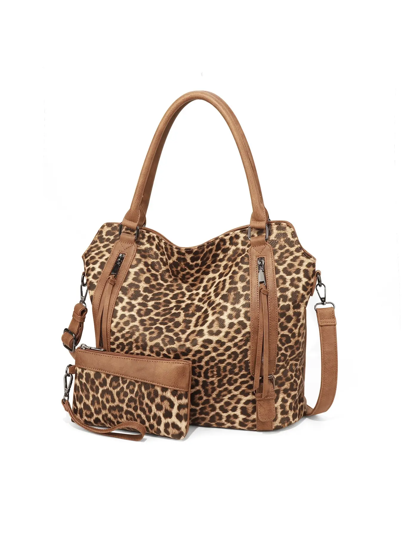 Leopard Print Vintage Handbag, Large Capacity Mother-Daughter Bag, Fashion Crossbody Shoulder Bag, Commuter Single-Shoulder Bag, Hobo Crossbody Bags, Fashionable Crossbody Bag
