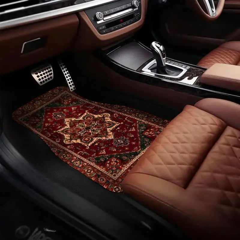 Moroccan Style Car Floor Mat, 4 Counts/set Non-slip Car Front & Rear Floor Mat, Fashionable Car Interior Decoration Accessories for Women & Men, Car Accessory, Car Mats