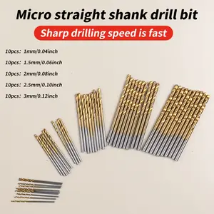 50 PCS Micro Straight Shank Drill Bits Set - Assorted Sizes 1-3mm for Fast Drilling Speed with Sharp Points