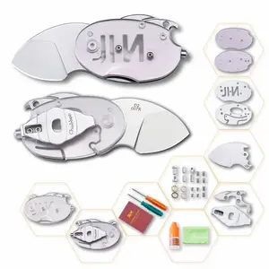 JIN Chubbee Folding Utility Knife, DIY Kit with Tools, Perfect Beginner Knife, 1.5" D2 Blade, OD Green G10 Handle, Safe Fidget Toy & Mini Pocket Knife, Family-Friendly Knife, Glass Breaker & Bottle Opener, Perfect Gift for Kids, Teens & Men