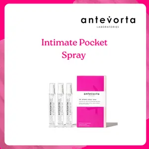 Antevorta Pocket Spray for Sensitive Skin – Vegan & Gynecologist-Approved (17ml x3)  pH-Balanced Feminine Personal Hygiene Liquid