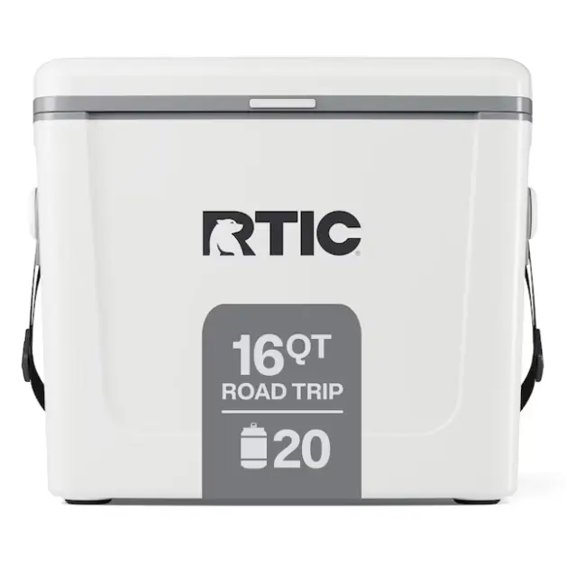 RTIC Outdoors Road Trip Cooler 16 Quart Hard Cooler Gray Portable Insulated Ice Chest for Camping Fishing Beach Picnic Travel Leak Resistant Heavy Duty Cooler Keeps Ice Longer for Drinks Food Outdoor Adventure Boating Hiking Tailgating Road Trips