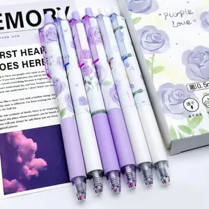 Rose Neutral Pen, Click Type, Quick Dry, Smooth Writing, Ideal for Students and Girls, Daily Use, Signing and Homework