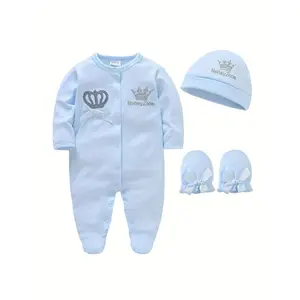 Cute embroidered bow cotton dress with matching hat and gloves, machine washable, long sleeves, perfect for spring/autumn, perfect for outdoor wear