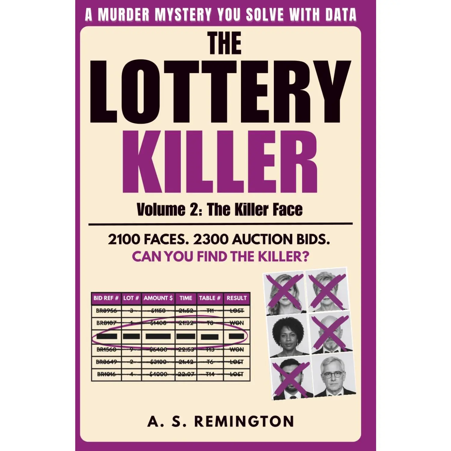 The Lottery Killer Volume 2: An Immersive Murder Mystery Logic Puzzle | Eliminate 2,100 Faces and 2,300 Bids to Find the Killer