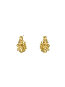 Gold Wire Spiral Hoop Earrings