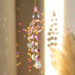 1pc Crystal Prism Light Catcher Set, Including A Sun Light Catcher, Sun, Moon, And Star Decorations - Perfect For Indoor And Outdoor Decoration, Ideal For Home Parties And Weddings, Glass Music-Themed Hanging Ornament