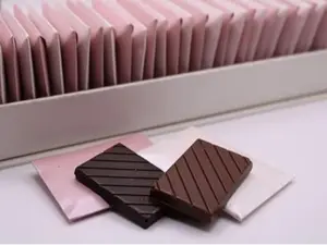 OMNIYA Chocolate Envelope Box – 40 Individually Wrapped Milk & Dark Chocolates | Elegant Pink Gift Box