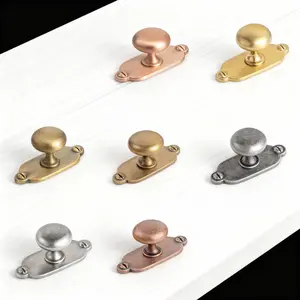 6 Pack Cabinet Knobs with Backplate Vintage Zinc Alloy Single Hole Center for Bedroom Kitchen Hardware Classic Look