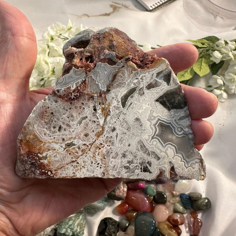 Wowzza Gallon Mining Bucket with Citrine, Amethyst, Muscovite, crazy lace agate and more home decor natural crystal