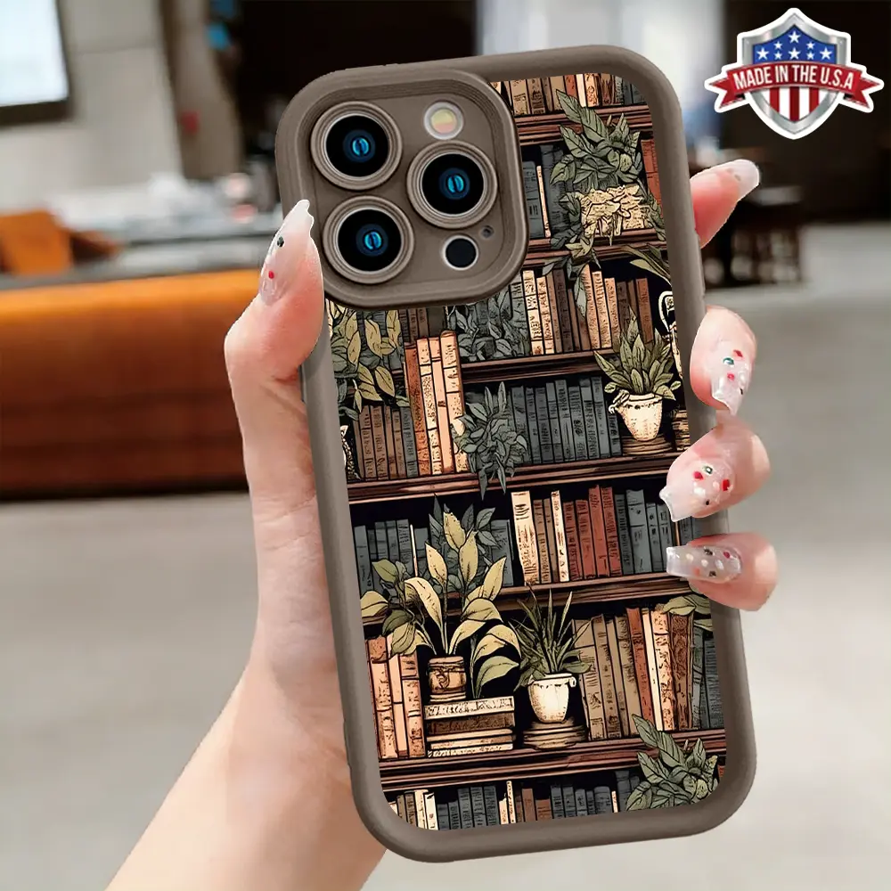Vintage Book Floral Library Aesthetic Slim Phone Case for iPhone 17 16 15 14 Pro Max 13 12 11 XR XS Plus Air Shockproof Anti Drop Protective TPU Cover Birthday Christmas Gift