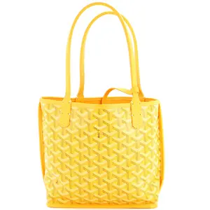 Pre-owned Goyard Canvas Coated Top Handle Bags Anjou Reversible Tote Coated Canvas Mini by Rebag