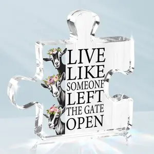 Goat Gifts Vintage Goat Ornament Farm Girl Gifts Decor For Home Signs Live Like Someone Left The Gate Open Acrylic Sign for Home Farm Animal Kitchen Bathroom Bedroom Goth Kitchen Decor