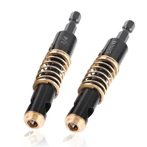 2 count 1/4-Inch Hex Shank Center Drill Bit Set Door Window Cabinet Self Centering Hinge Tapper Core Hole Openning Puncher Bits Woodworking Tools 5mm 1/4''
