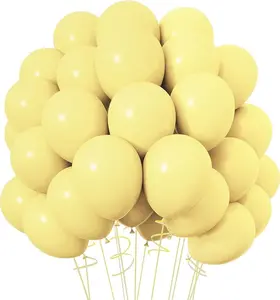 120pcs Pastel Yellow Balloons 12 Inches Latex Balloons, Matte Light Yellow Balloons for Birthday Baby Shower Graduation Anniversary Wedding Party Supplies Garland Arch Decoration